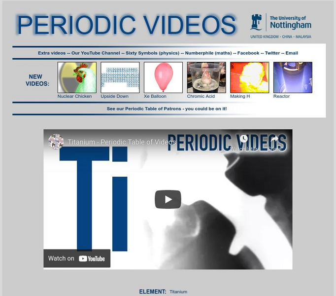 University of Nottingham: Periodic Table of Videos: Titanium Instructional Video