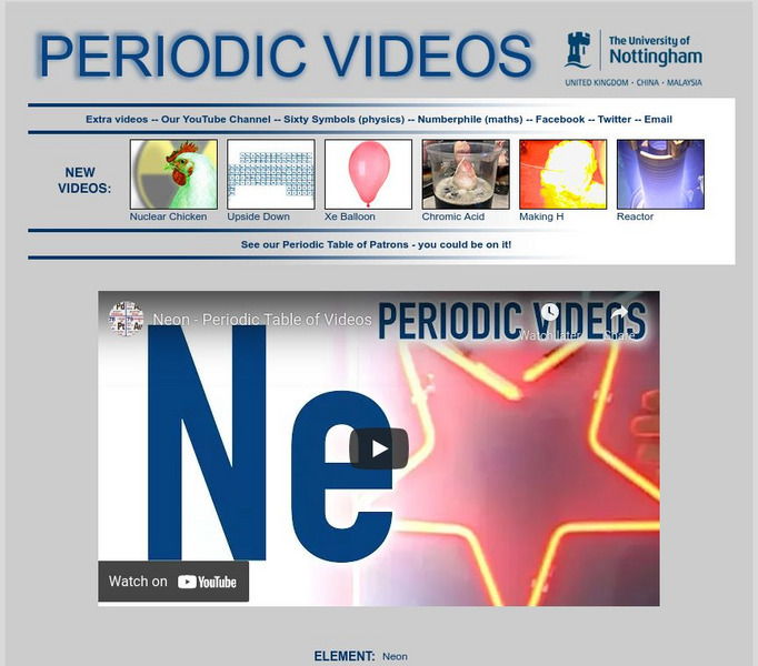 University of Nottingham: Periodic Table of Videos: Neon Instructional Video