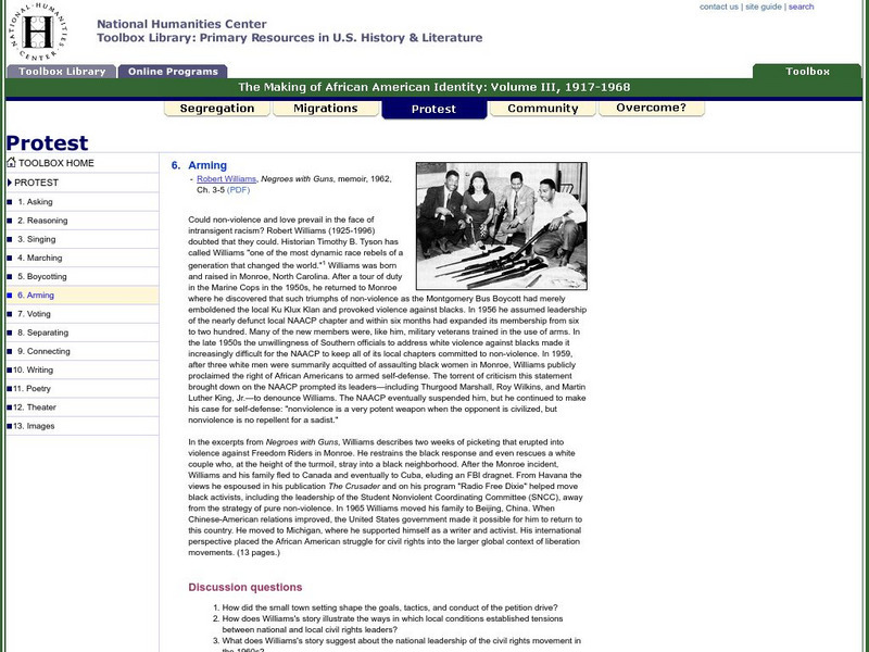 National Humanities Center: Toolbox Library: Arming, Making of African American Identity: V. 3 Primary National Humanities Center: Toolbox Library: Arming, Making of African American Identity: V. 3 Primary