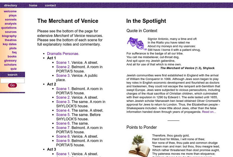 Shakespeare Online: The Merchant of Venice Primary Shakespeare Online: The Merchant of Venice Primary