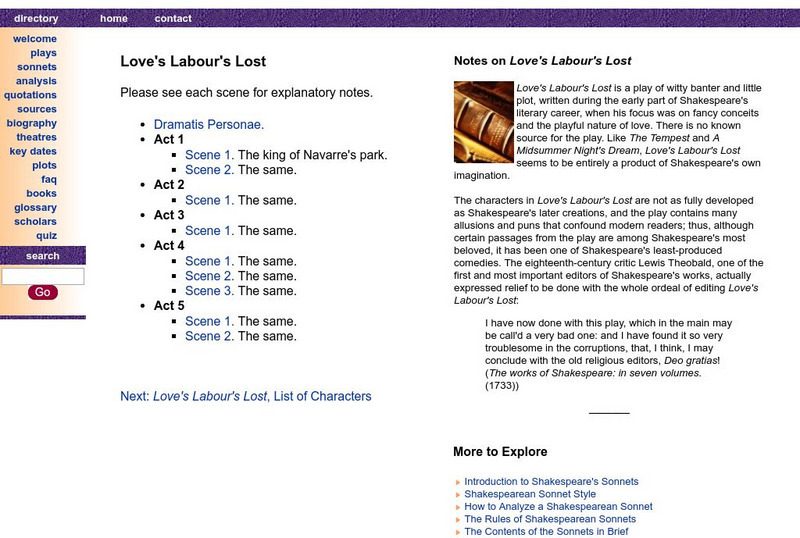 Shakespeare Online: Love's Labour's Lost Primary Shakespeare Online: Love's Labour's Lost Primary