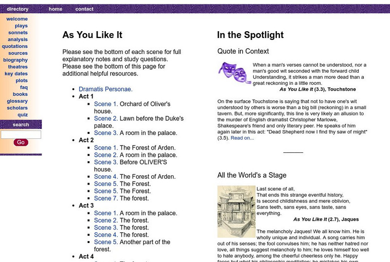 Shakespeare Online: As You Like It Primary Shakespeare Online: As You Like It Primary
