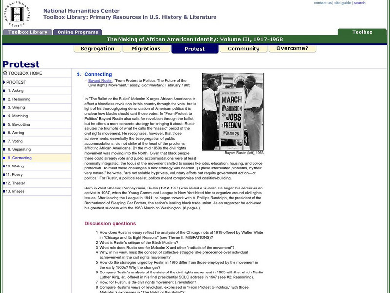 National Humanities Center: Toolbox Library: Connecting: Making of African American Identity: V. 3 Lesson Plan National Humanities Center: Toolbox Library: Connecting: Making of African American Identity: V. 3 Lesson Plan