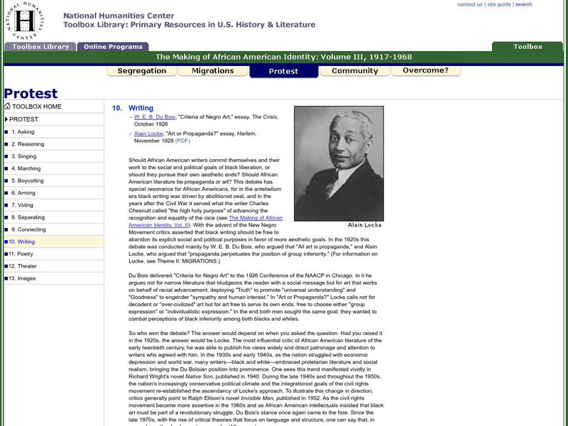 National Humanities Center: Toolbox Library: Writing, Making of African American Identity: V. 3 Website National Humanities Center: Toolbox Library: Writing, Making of African American Identity: V. 3 Website