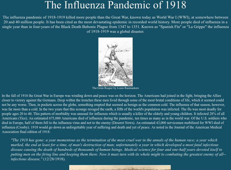 The 1918 Influenza Pandemic Website The 1918 Influenza Pandemic Website