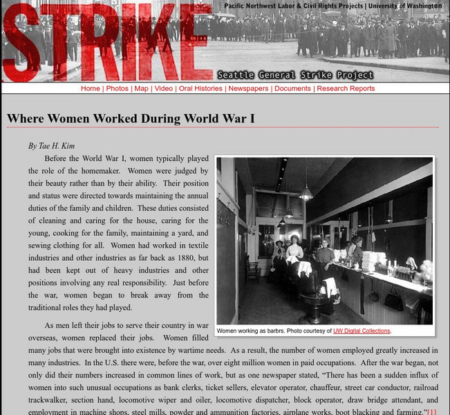 Seattle General Strike: Where Women Worked During World War I Website Seattle General Strike: Where Women Worked During World War I Website
