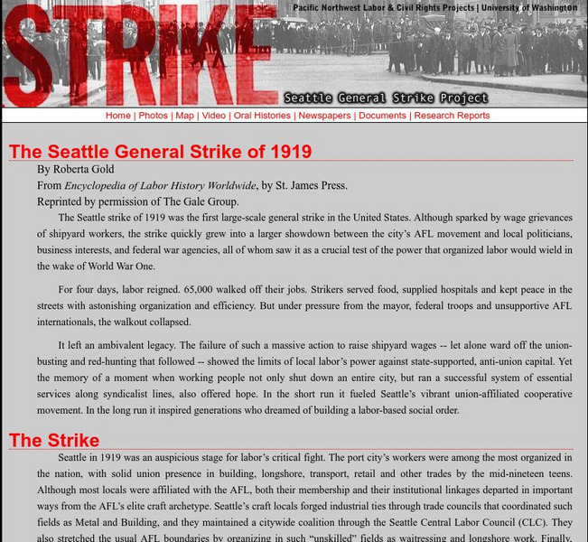 Seattle General Strike Project: The Seattle General Strike of 1919 Website Seattle General Strike Project: The Seattle General Strike of 1919 Website