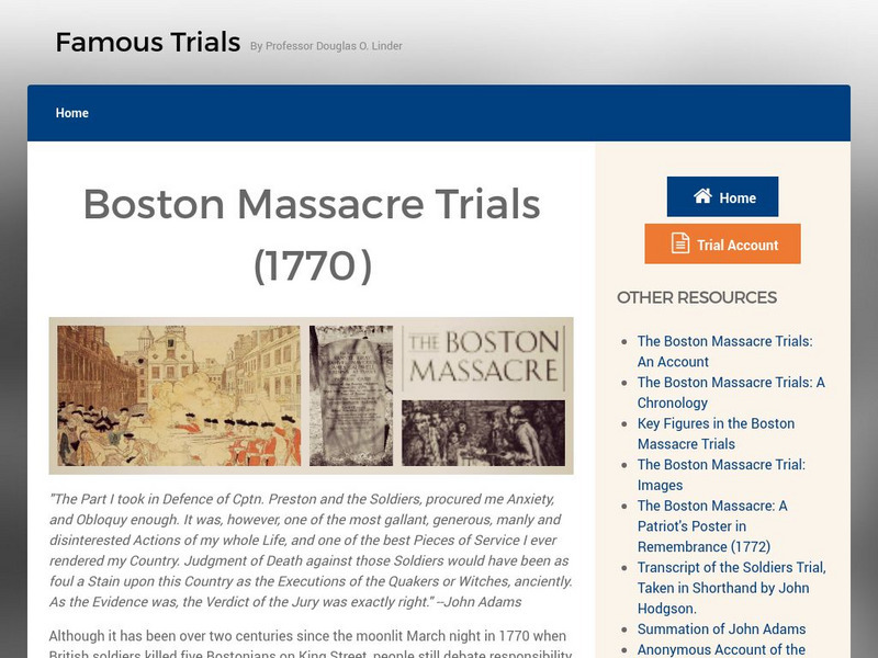 Famous Trials: Boston Massacre Trials Website Famous Trials: Boston Massacre Trials Website