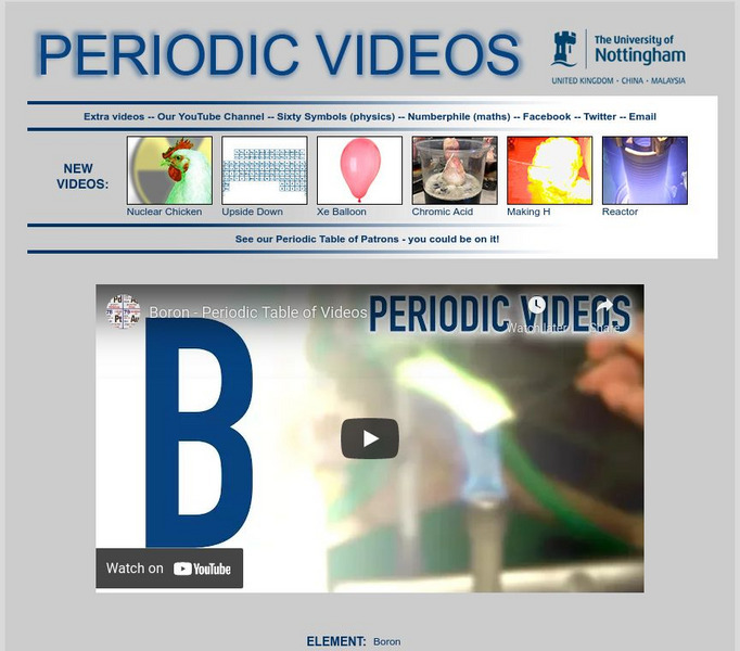 University of Nottingham: Periodic Table of Videos: Boron Instructional Video