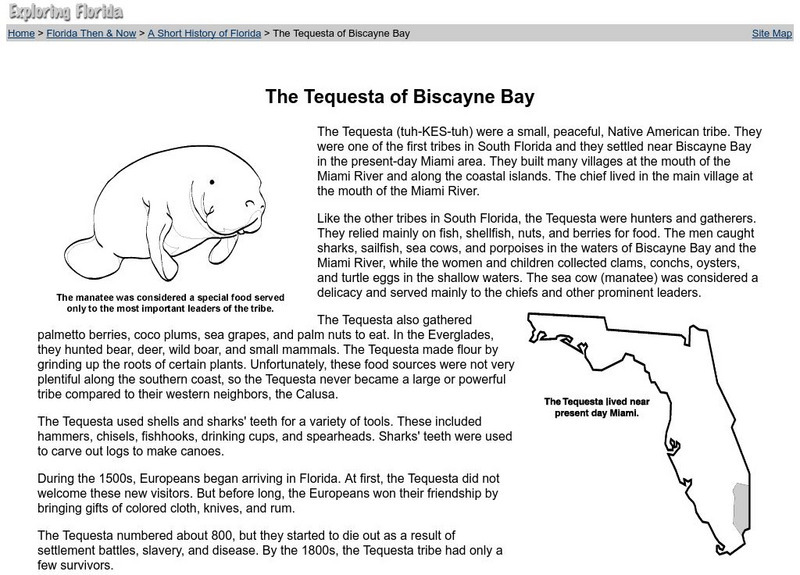Florida Center for Instructional Technology,: The Tequesta of Biscayne Bay Handout Florida Center for Instructional Technology,: The Tequesta of Biscayne Bay Handout