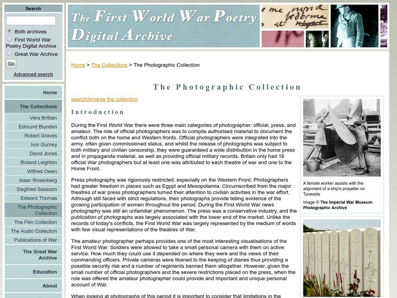 University of Oxford: First World War Digital Archive: Photographic Collection Primary