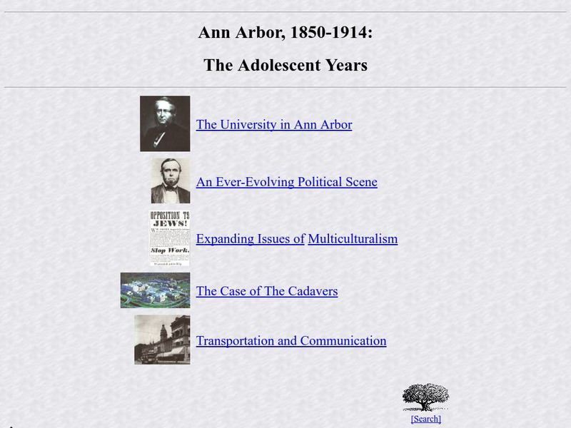 Univ. Of Michigan: History of Ann Arbor: Ann Arbor, 1850 1914: Adolescent Years Website