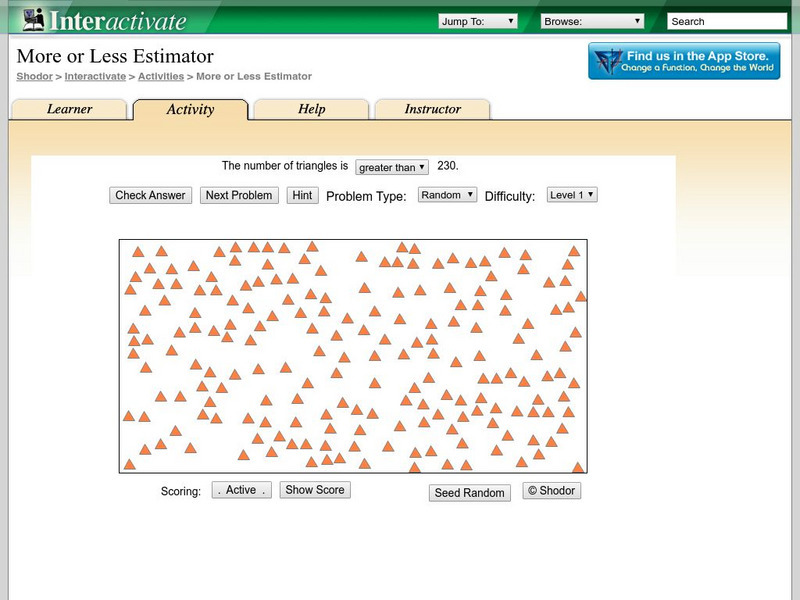 Shodor Interactivate: More or Less Estimator Activity Shodor Interactivate: More or Less Estimator Activity