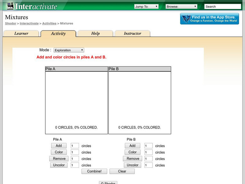 Shodor Interactivate: Mixtures Activity Shodor Interactivate: Mixtures Activity
