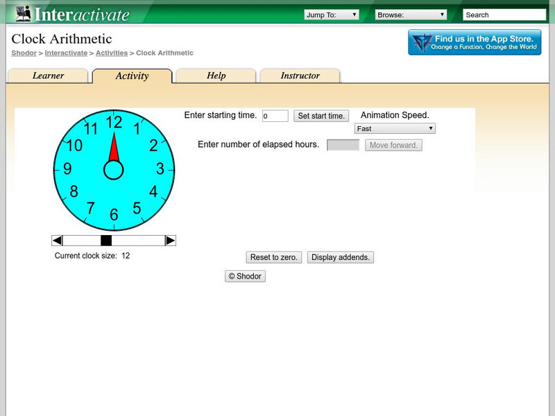 Shodor Interactivate: Clock Arithmetic Interactive Shodor Interactivate: Clock Arithmetic Interactive