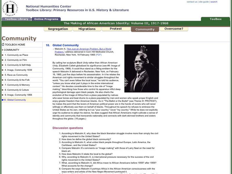 National Humanities Center: Toolbox Library: Global Community, Making of African American Identity: V. 3 Primary National Humanities Center: Toolbox Library: Global Community, Making of African American Identity: V. 3 Primary