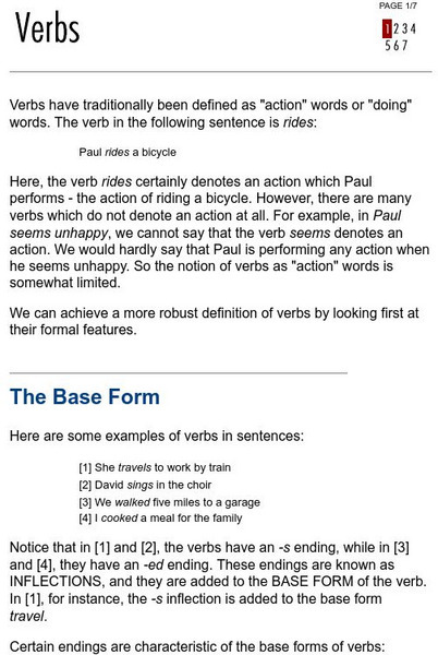 University College London: Verbs Handout University College London: Verbs Handout