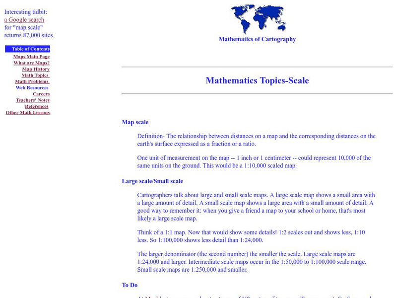 Rice University: Cynthia Lanius: Mathematics of Cartography: Scale Activity Rice University: Cynthia Lanius: Mathematics of Cartography: Scale Activity