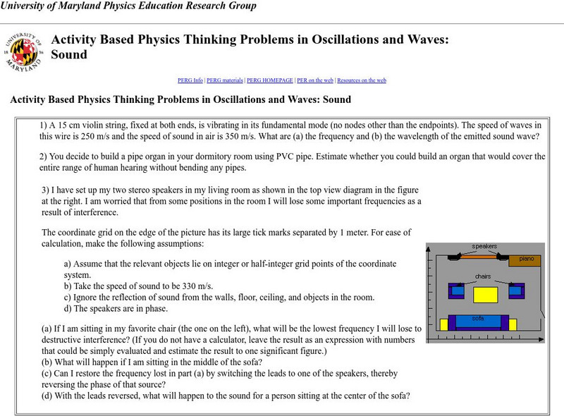 University of Maryland: Thinking Problems With Sound Unknown Type University of Maryland: Thinking Problems With Sound Unknown Type