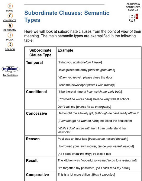 University College London: Subordinate Clauses,semantic Unit Plan University College London: Subordinate Clauses,semantic Unit Plan