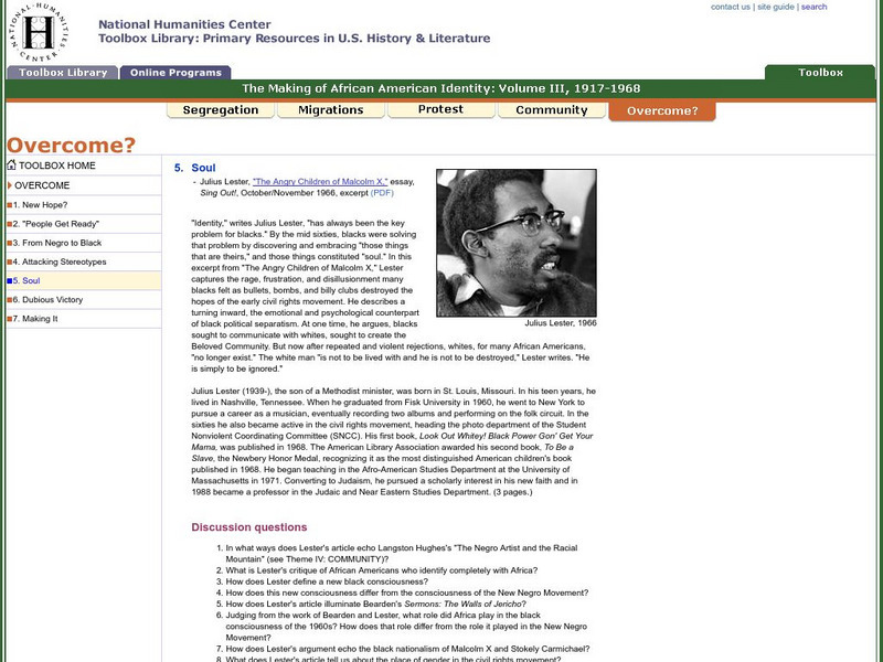 National Humanities Center: Toolbox Library: Soul, Making of African American Identity: V. 3 Primary National Humanities Center: Toolbox Library: Soul, Making of African American Identity: V. 3 Primary