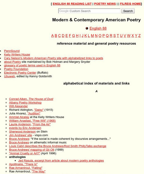 Modern and Contemporary American Poetry Unit Plan Modern and Contemporary American Poetry Unit Plan