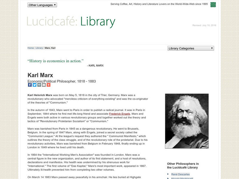 Lucidcafe: Karl Marx Handout
