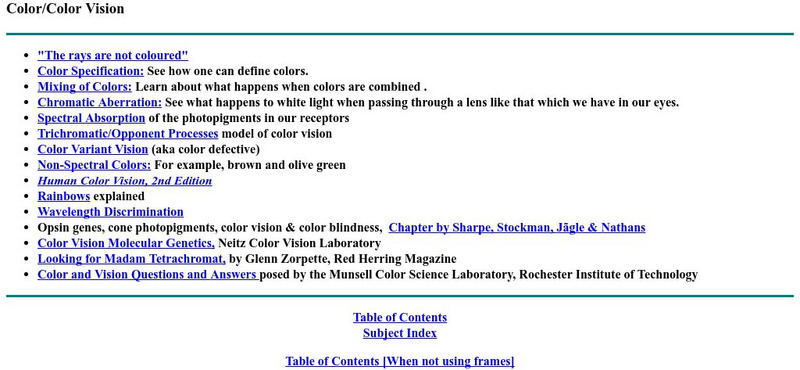York University: Color and Color Vision Website York University: Color and Color Vision Website