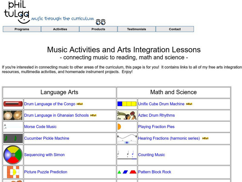 Phil Tulga: Music and Math Teacher Resources Website Phil Tulga: Music and Math Teacher Resources Website