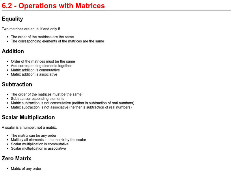 Operations With Matrices Activity