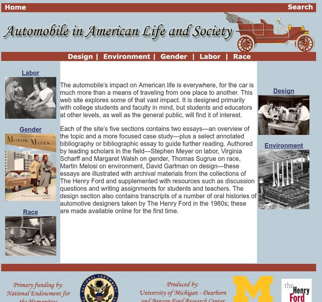 National Endowment for the Humanities: Automobile in American Life and Society Website National Endowment for the Humanities: Automobile in American Life and Society Website