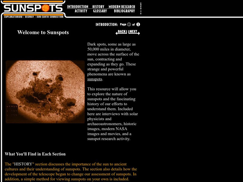 Sunspots: The Exploratorium's Guide to Sunspots Website Sunspots: The Exploratorium's Guide to Sunspots Website