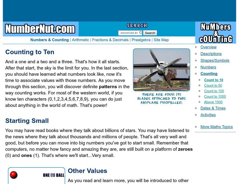 Number Nut: Numbers and Counting: Count to 10 Unit Plan