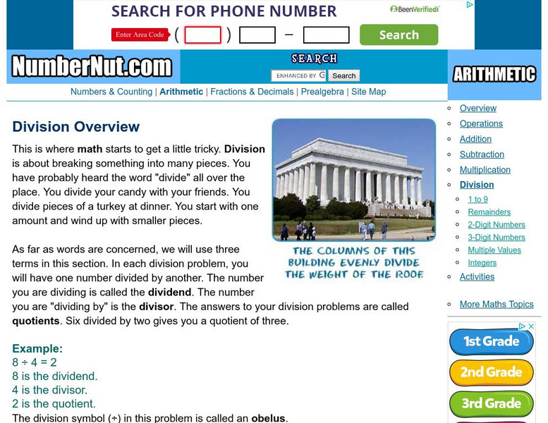 Number Nut: Division Overview Activity Number Nut: Division Overview Activity