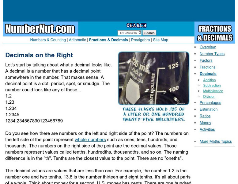 Number Nut: Decimals Activity Number Nut: Decimals Activity