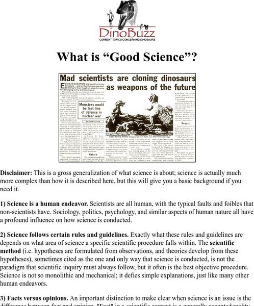 Ucmp: What Is "Good Science"? Handout Ucmp: What Is "Good Science"? Handout