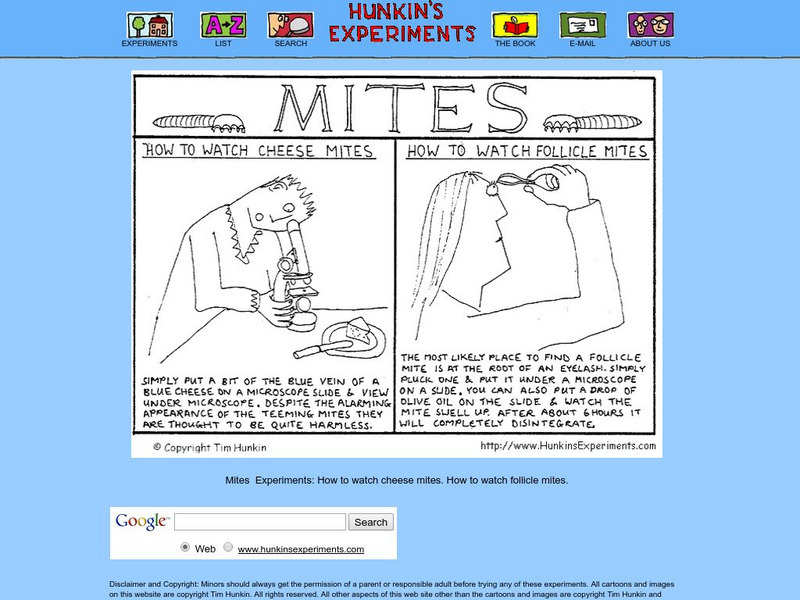 Hunkin's Experiments: Mites Graphic