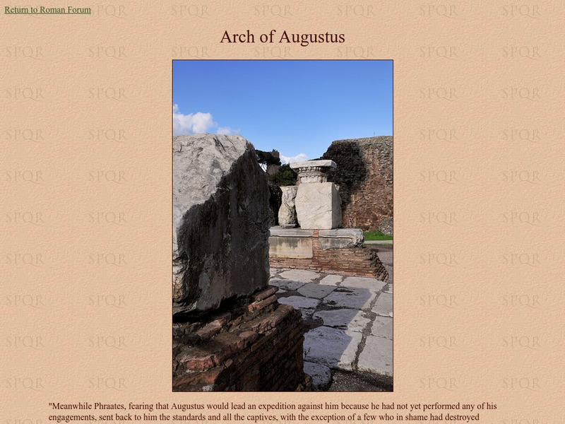 Encyclopedia Romana: Arch of Augustus Website Encyclopedia Romana: Arch of Augustus Website