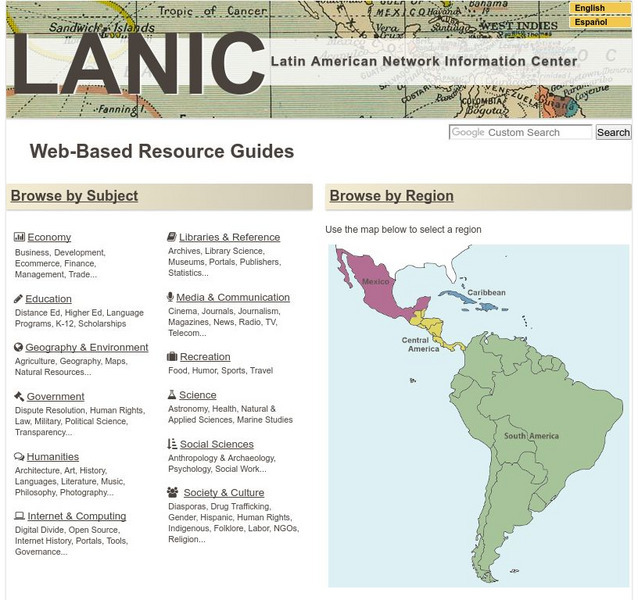 U of Tx: Latin American Network Information Center Website U of Tx: Latin American Network Information Center Website