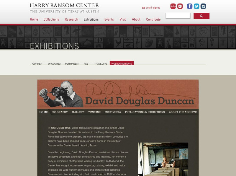 University of Texas, Austin: David Douglas Duncan Website