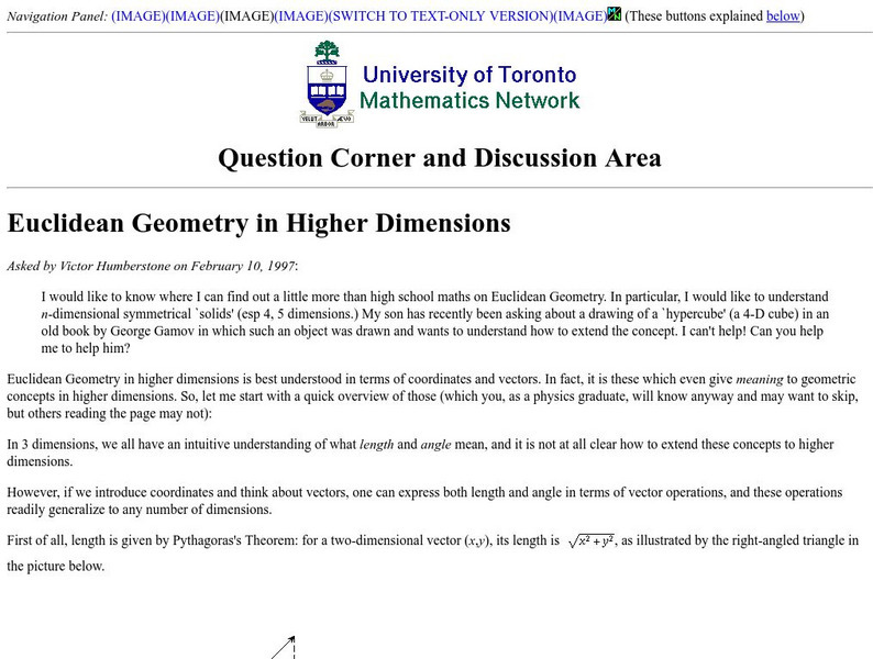 Question Corner: Higher Dimension Geometry Unit Plan Question Corner: Higher Dimension Geometry Unit Plan
