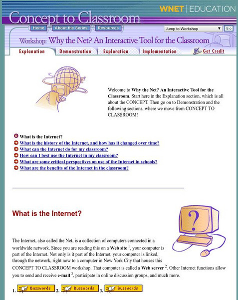 Wnet: Thirteen: Why the Net? An Interactive Tool for the Classroom Professional Doc Wnet: Thirteen: Why the Net? An Interactive Tool for the Classroom Professional Doc