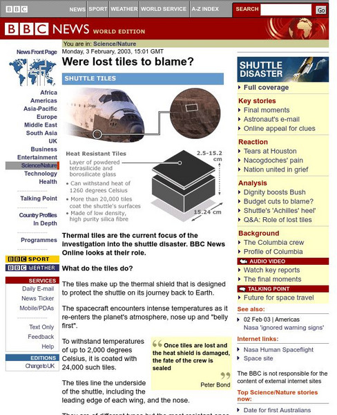 Bbc: Were Lost Tiles to Blame? Website Bbc: Were Lost Tiles to Blame? Website