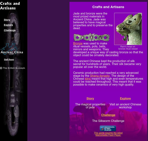 The British Museum: Ancient China: Crafts and Artisans Activity The British Museum: Ancient China: Crafts and Artisans Activity