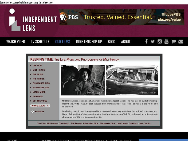 Pbs: Independent Lens: Life, Music, Photos of M. Hinton Handout