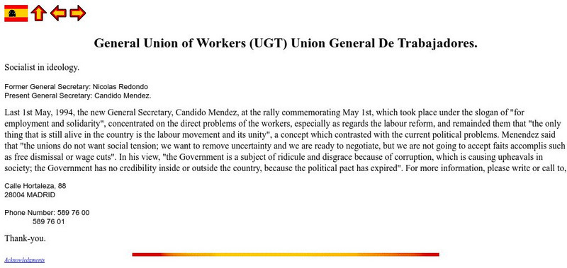 Si Spain: General Union of Workers Website