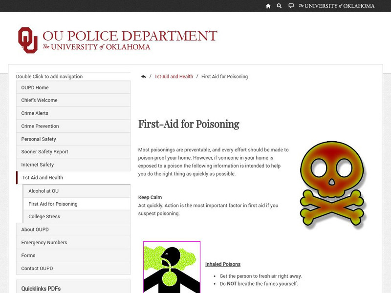 Police Notebook: First Aid for Poisoning Handout