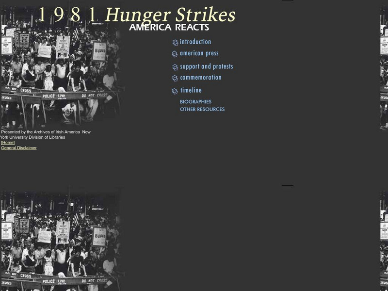 Nyu Archives of Irish America: 1981 Hunger Strikes: America Reacts Website Nyu Archives of Irish America: 1981 Hunger Strikes: America Reacts Website
