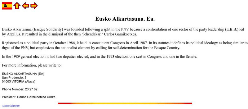 Si Spain: Eusko Alkartasuna Website