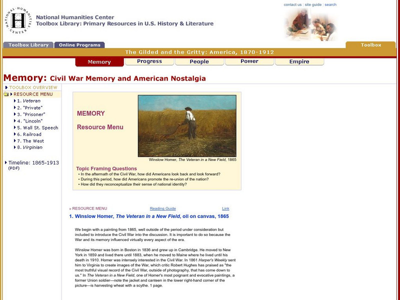 National Humanities Center: Toolbox Library: Memory, the Gilded and the Gritty: America, 1870 1912 Primary National Humanities Center: Toolbox Library: Memory, the Gilded and the Gritty: America, 1870 1912 Primary